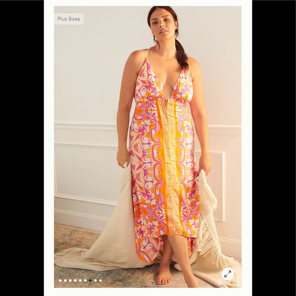 Abstract Midi Cover Up Dress Small - Picture 7 of 10